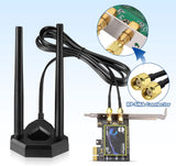 Eightwood Dual Band WiFi Antenna 2.4GHz 5GHz RP-SMA WiFi Antennae with 6.5ft Extension Cable for PC Desktop Computer PCI PCIe WiFi Bluetooth Card Wireless Network Router