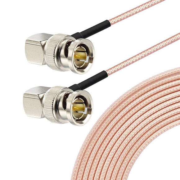 3G/HD SDI Cable BNC Cable(50cm 75Ω) for Cameras and Video Equipment，Supports HD-SDI/3G-SDI/4K/8K，SDI Video Cable (Both Right Angle,1Pcs)