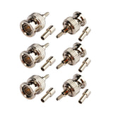 Eightwood BNC Male Crimp Solder Attachment 75 Ohm Copper SDI Connector (6-Pack) for RG179 RG187 Coaxial Cable HD SDI 4G SDI 4K Video Recorder Converter Broadcast Router Gateway Hub Camera Monitor