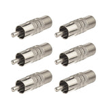 F Type Female to RCA Plug 75 Ohm Coaxial Cable Connector Adapter (6-Pack) for Digital Vedio Audio Home Stereo Receiver Television TV Antenna Coaxial Extension Cable