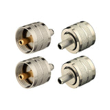 UHF PL-259 Male Plug Crimp Solder Attachment 50 Ohm Copper Connector (4-Pack) Compatible with RG58 RG303 RG141 RG142 RG400 Low Loss 195 Coaxial Cable CB Two Way Radio Ham Radio Transmitter